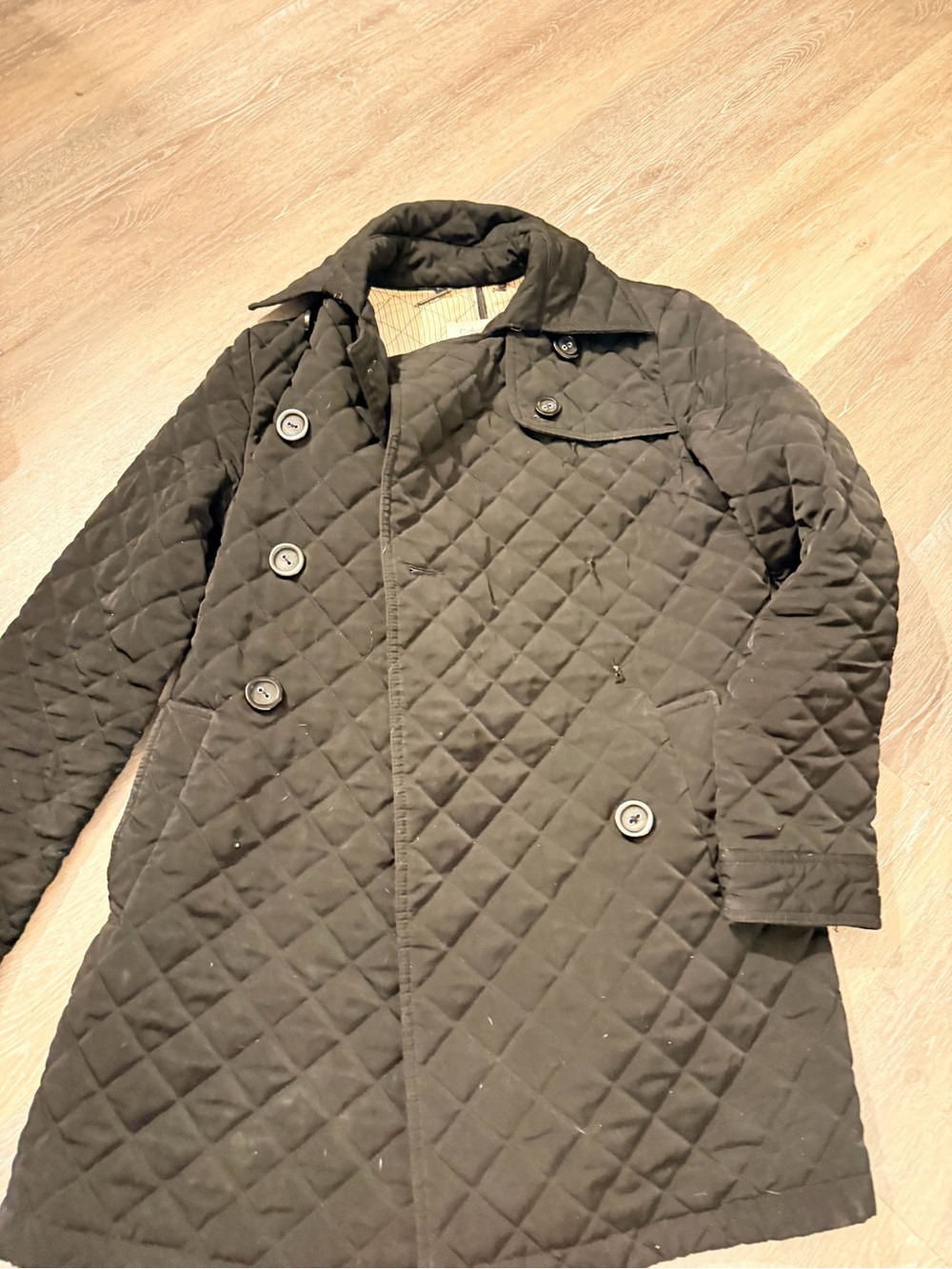 Calvin Klein Quilted Black Trench Coat